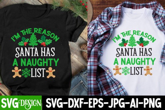 Naughty List Graphics for Festive T-Shirt Designs