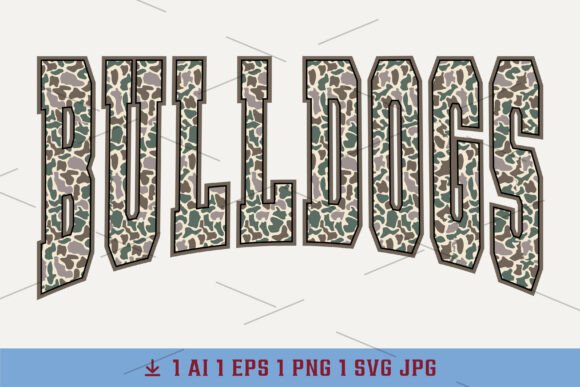 Review: Camouflage School Mascot Camo Bulldogs Design