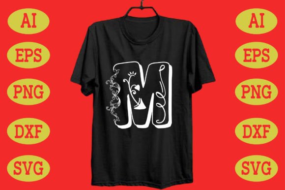 Split Monogram M: Graphics for T-Shirt Designs