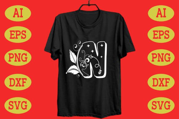 Split Monogram N: Graphics for T-Shirt Designs